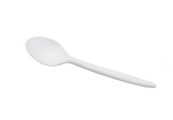16cm White compostable CPLA spoon